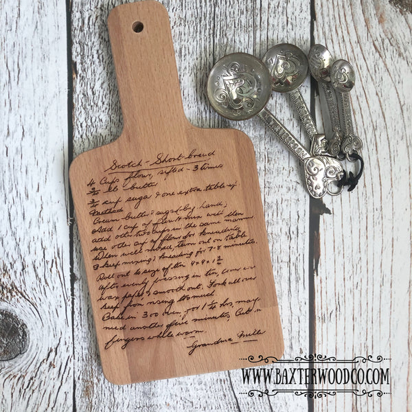 HANDWRITTEN RECIPE CUTTING BOARD - YOUR OWN RECIPE!