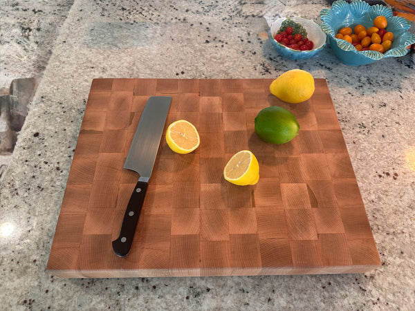 Handcrafted Butcher Block Style Maple Cutting Board with Feet