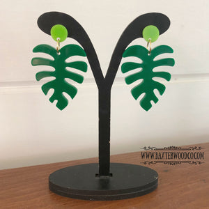 MONSTERA LEAF STATEMENT EARRINGS