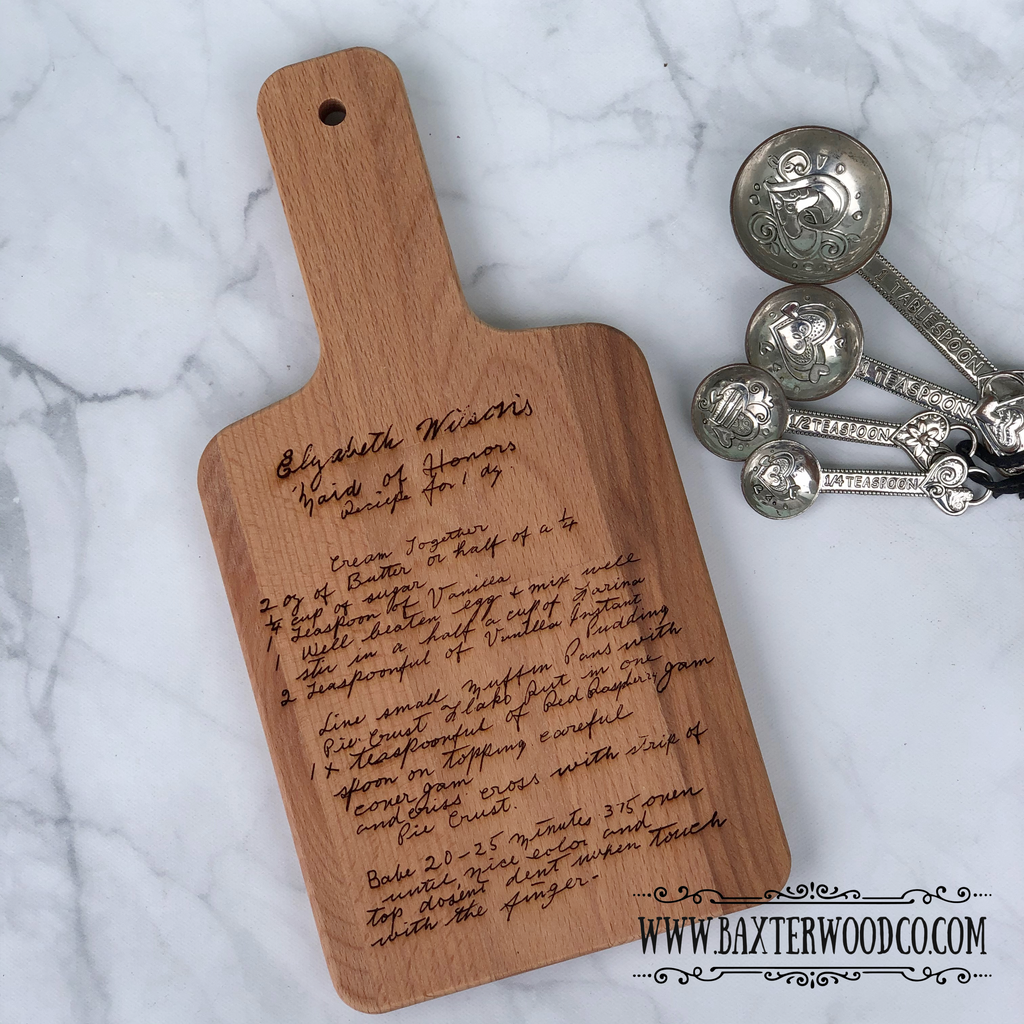 Handwritten Engraved Recipe Cutting Board – Everything Done To A T
