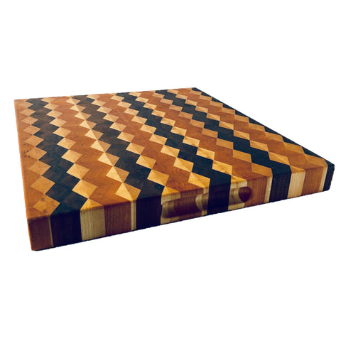 GEOMETRIC END GRAIN CUTTING BOARD