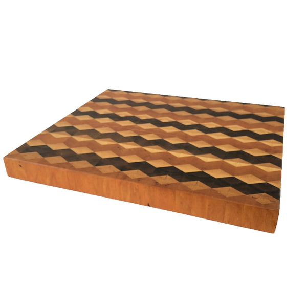 GEOMETRIC END GRAIN CUTTING BOARD