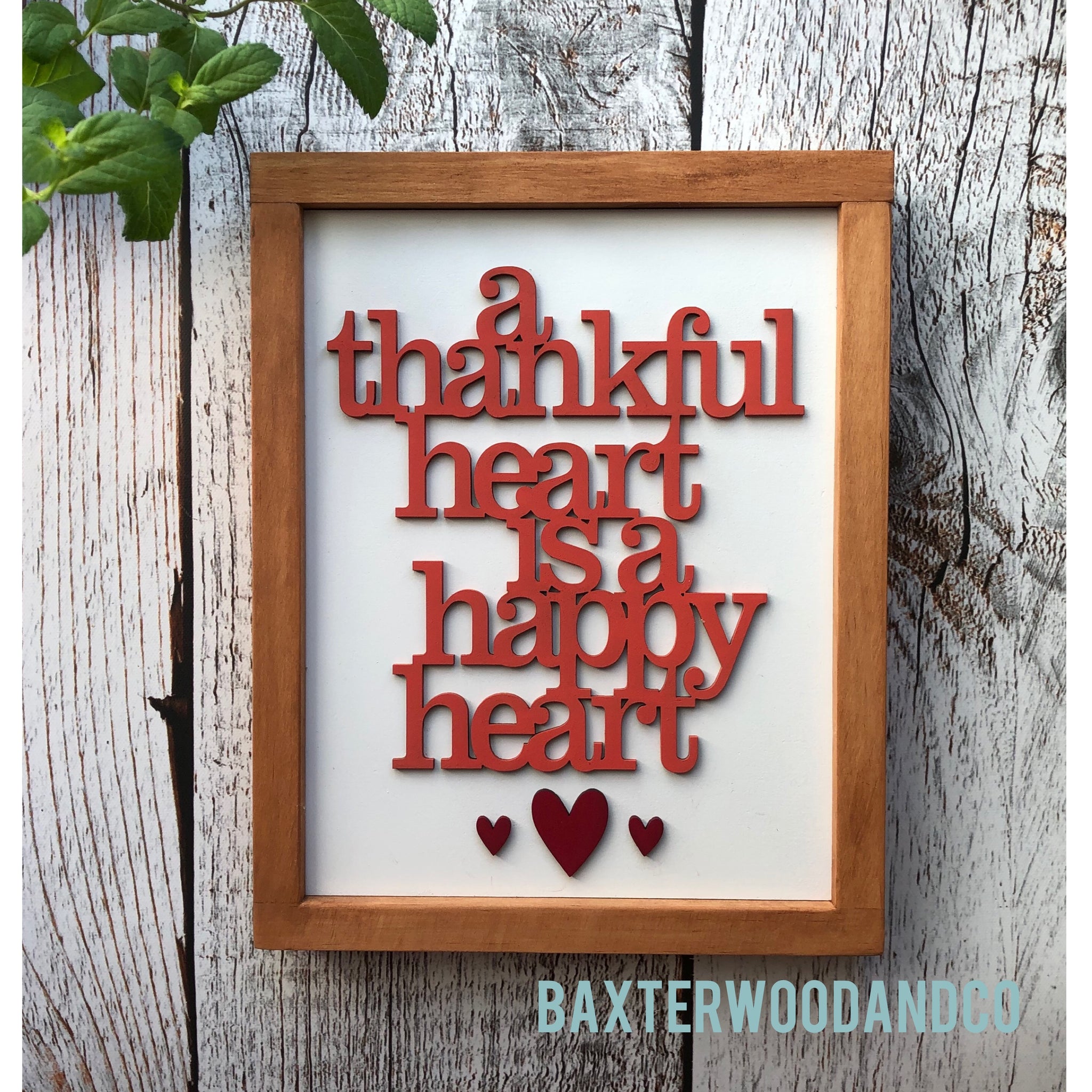 A THANKFUL HEART ❤️ 3D WALL ART SIGN