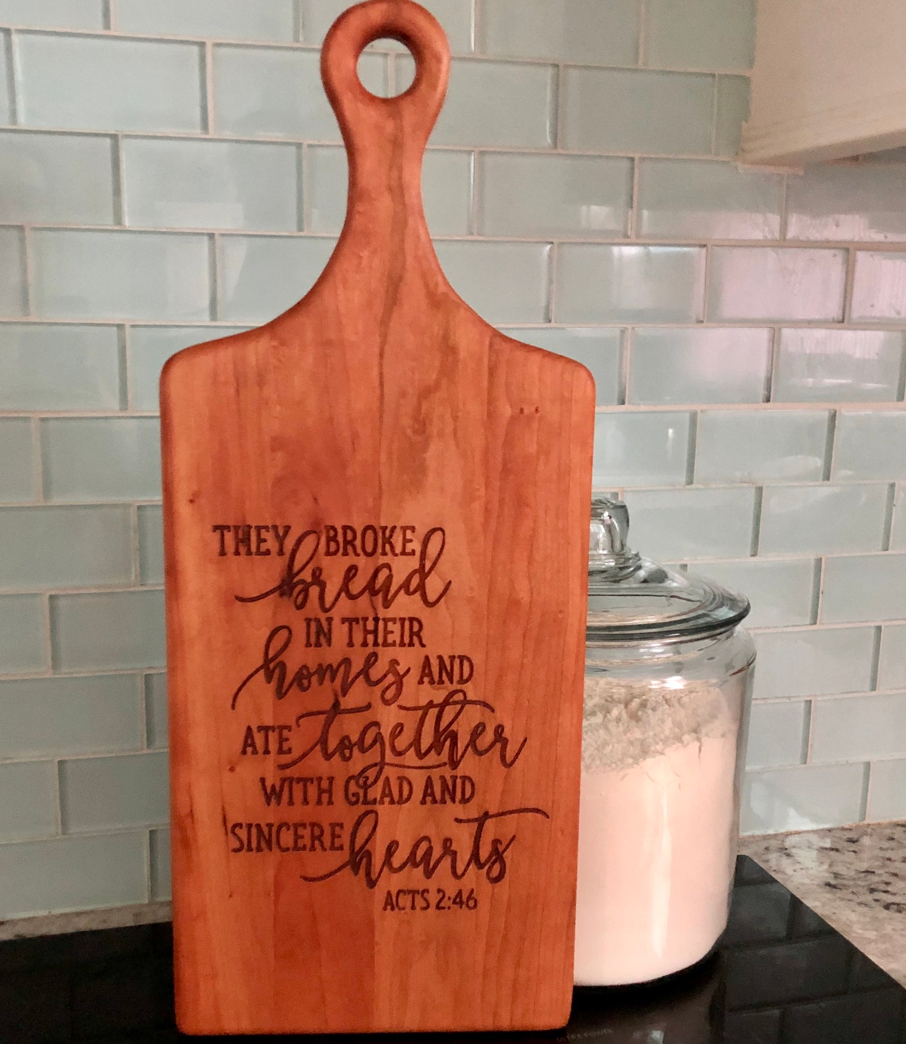 BREAD & CHEESE BOARD - HANDMADE CHERRY BOARD, LASER ENGRAVED