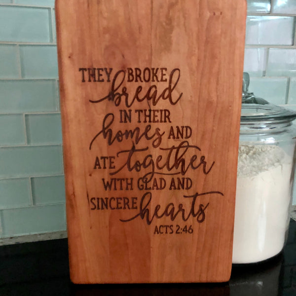 BREAD & CHEESE BOARD - HANDMADE CHERRY BOARD, LASER ENGRAVED