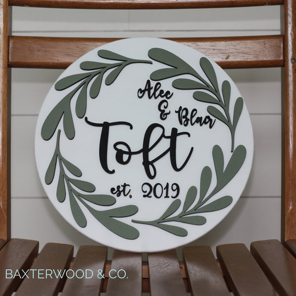 WEDDING ESTABLISHED 3D WALL SIGN ROUND