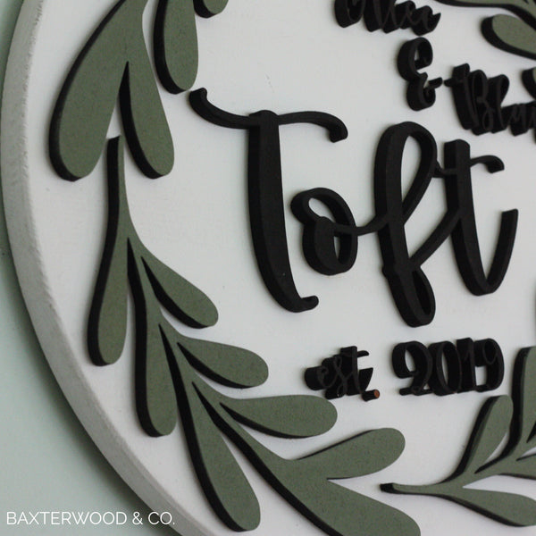 WEDDING ESTABLISHED 3D WALL SIGN ROUND